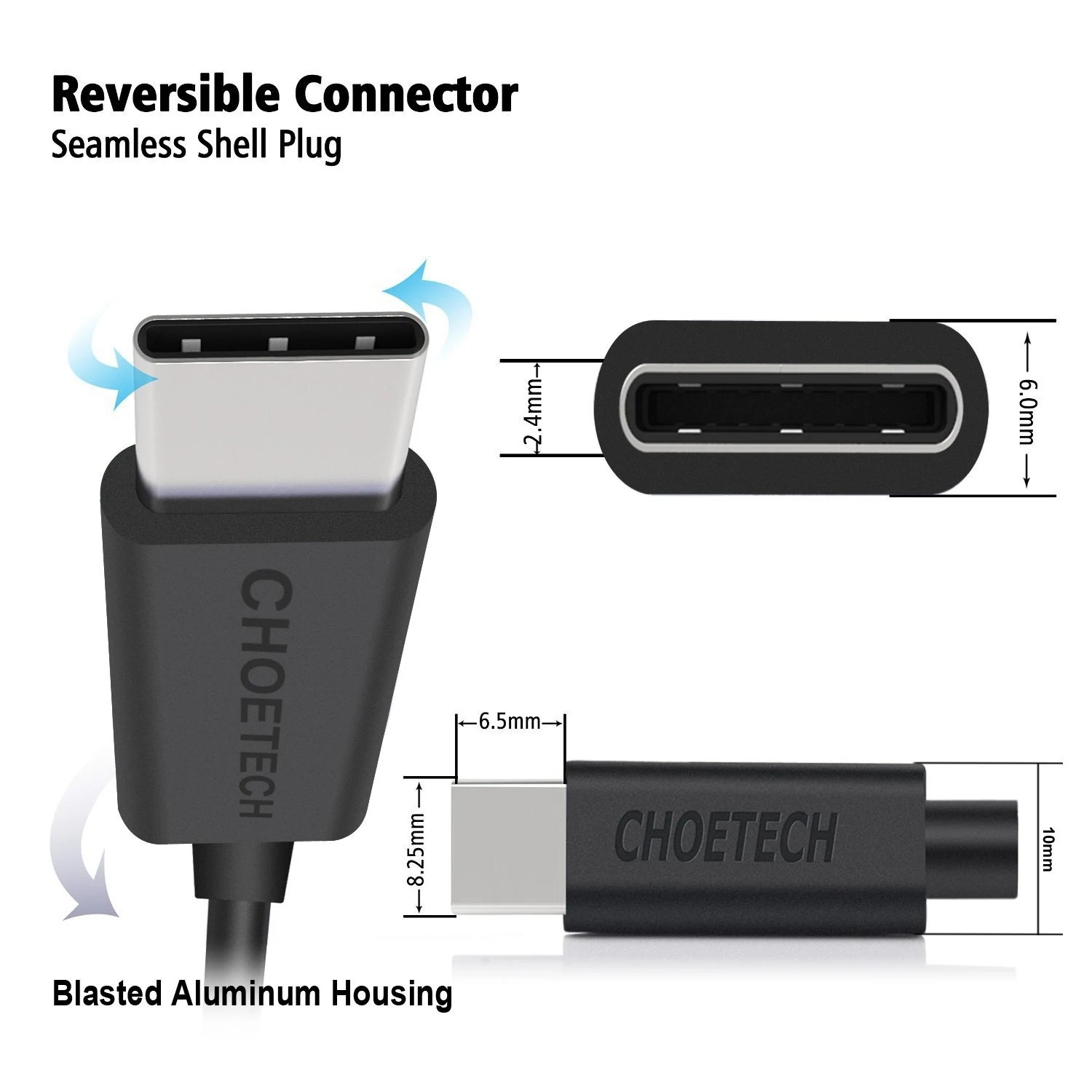 CHOETECH AC0004 USB-A to USB-C Charge & Sync Cable 3M Black — image 6