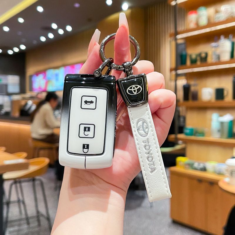 Fragrant Car Toyota Corolla Cross Key Case Zinc Alloy Standard M style gradient black and white single bag + metal buckle โ image 3