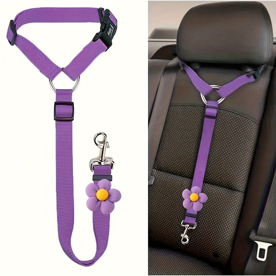 Dog Seat Belt for Car, Pet Car Safety Restraint with Adjustable Straps and Zinc Alloy Hook, Perfect for Securing Your Dog in Vehicle, Ideal Car Safety Strap — image 2