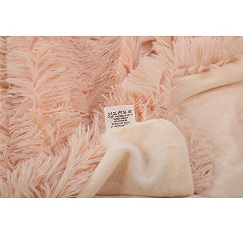 Super Soft Faux Fur Blanket Ultra Plush Decorative Throw Blanket for Kids Sofa cover blanket, bed blanket(Peach,51"x63") โ image 4