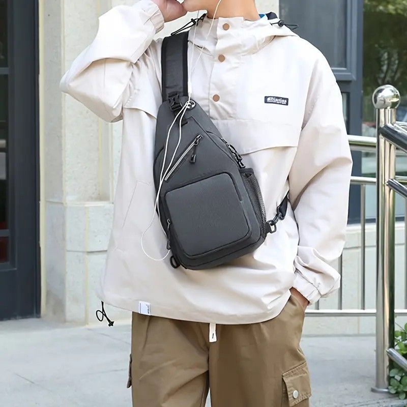 New Men's Chest Bag Lightweight Oxford Crossbody, Water-Resistant Durable Anti-Burden Shoulder Pack, Minimalist Casual Commute Cycling Sports Sling Bag(tree — image 3