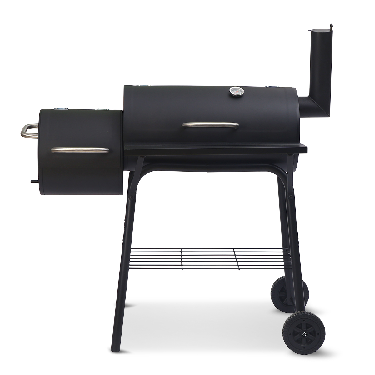 Wallaroo 2-in-1 Heavy Duty Steel Offset Charcoal Smoker & Outdoor BBQ Barbecue Grill with Wheels โ image 2