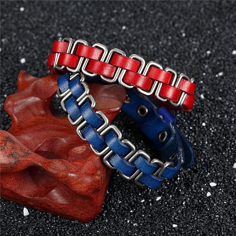 3 pcs Punk Style PU Leather Retro Woven Bracelet Exaggerated Personality Couple Bracelets Women and Men Hand Jewelry โ image 2