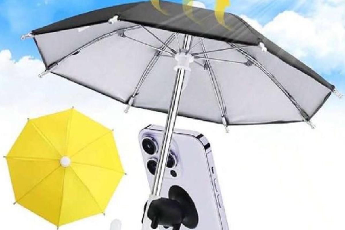 Phone Umbrella with Suction Cup Stand Universal Adjustable Piggy Anti-Glare Sun Shade -Black — image 4
