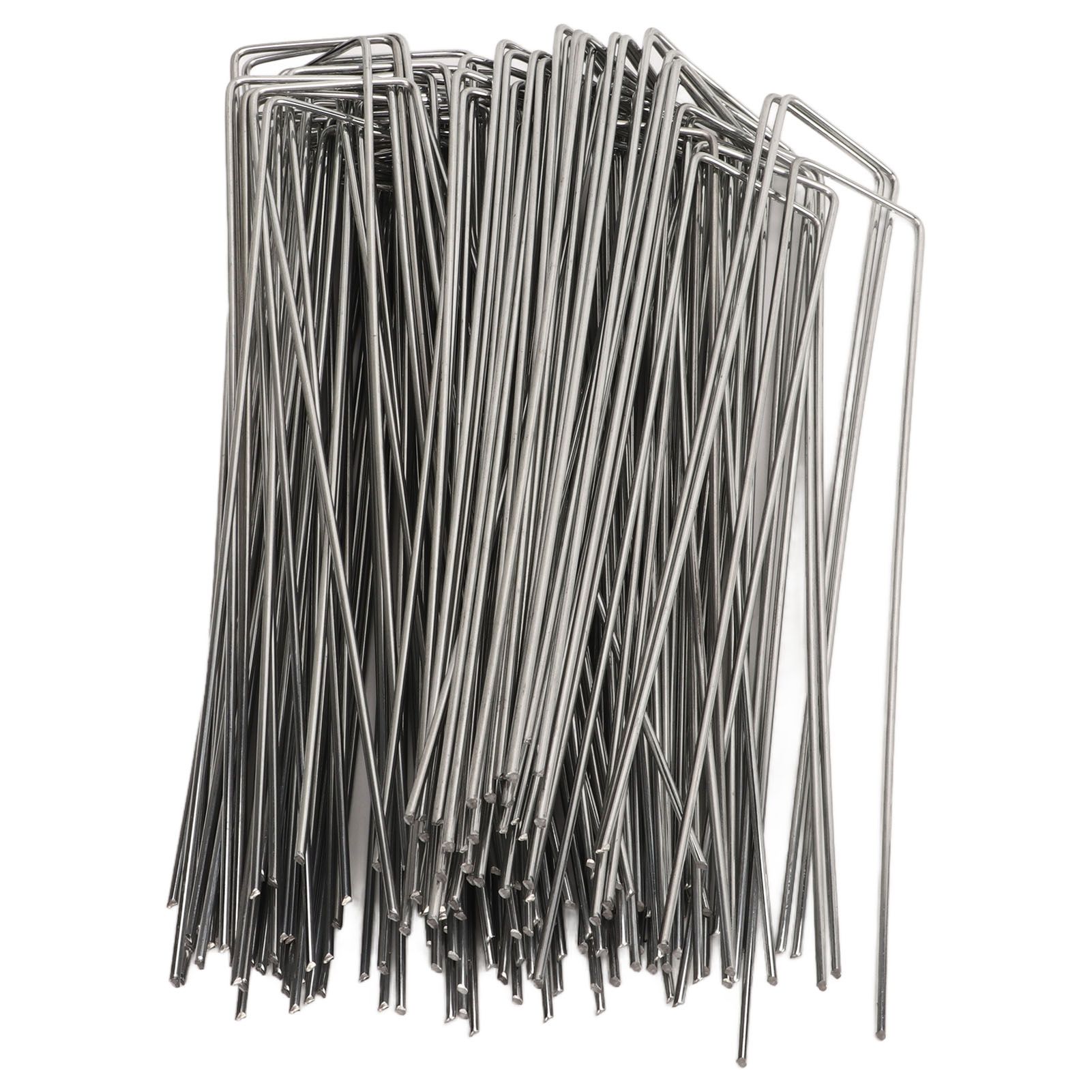 100Pcs U Shaped Garden Stakes Galvanized Steel Landscape Stakes Pins for Weed Barrier Sod Fabric Decorations Roughness 2.5mm/0.10in โ image 2