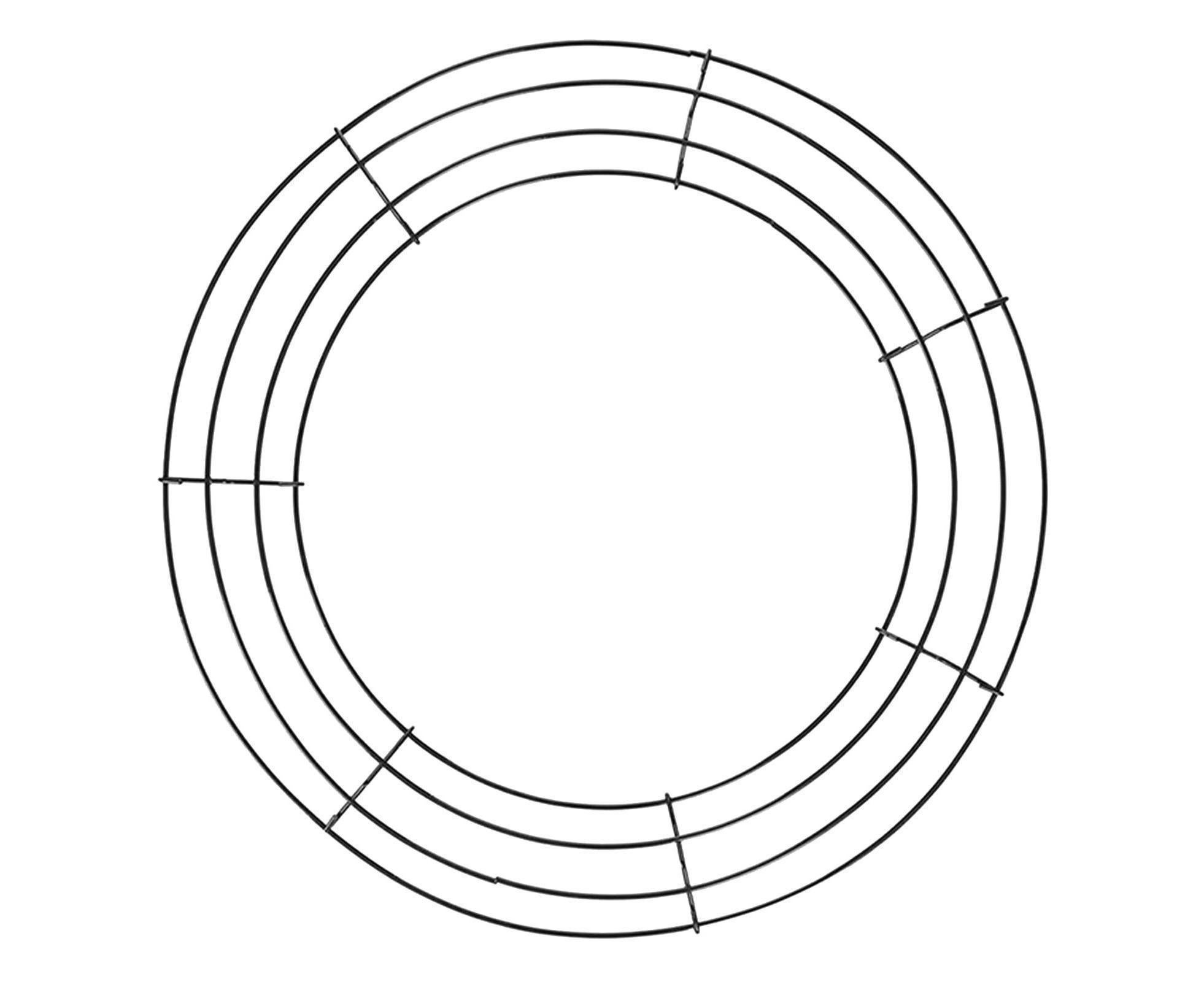 Wreath Frame Durable Wall Hanging Metal Rust-proof Wire Wreath Form for Home Decor-Black 40cm — image 2