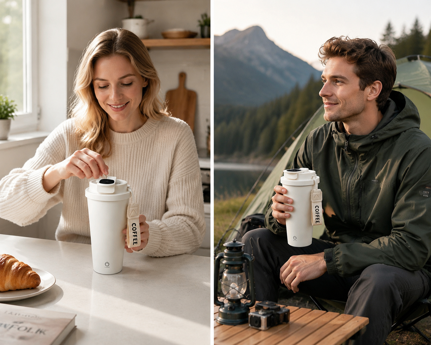 Automatic Stirring Coffee Mug 400ml USB Rechargeable Magnetic Mixing Tumbler with Smart Temperature Display Splash Resistant Lid Portable Coffee Cup for Home — image 3