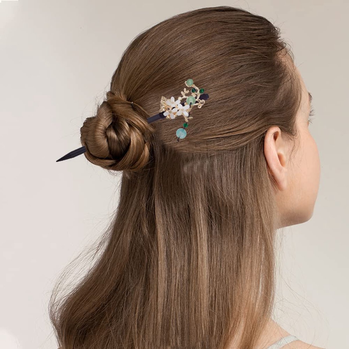 Hairpin - 3 Pieces - Chinese Traditional Flower Hair Sticks - Hair Accessories - Vintage Wooden Hair Pin - Chinese Hairpins - Hair Clip - Flower Hairpins — image 3