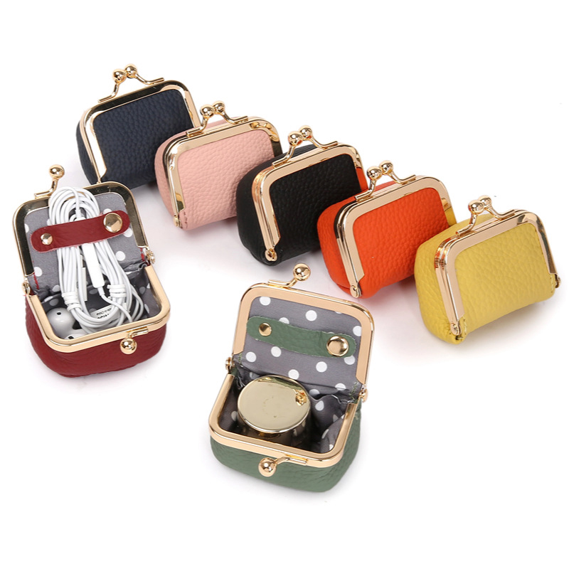 Green Mini Jewelry Pouch - Compact PU Leather Coin Purse for Earrings, Rings, and Necklaces, 6.5x5x3.5cm โ image 4