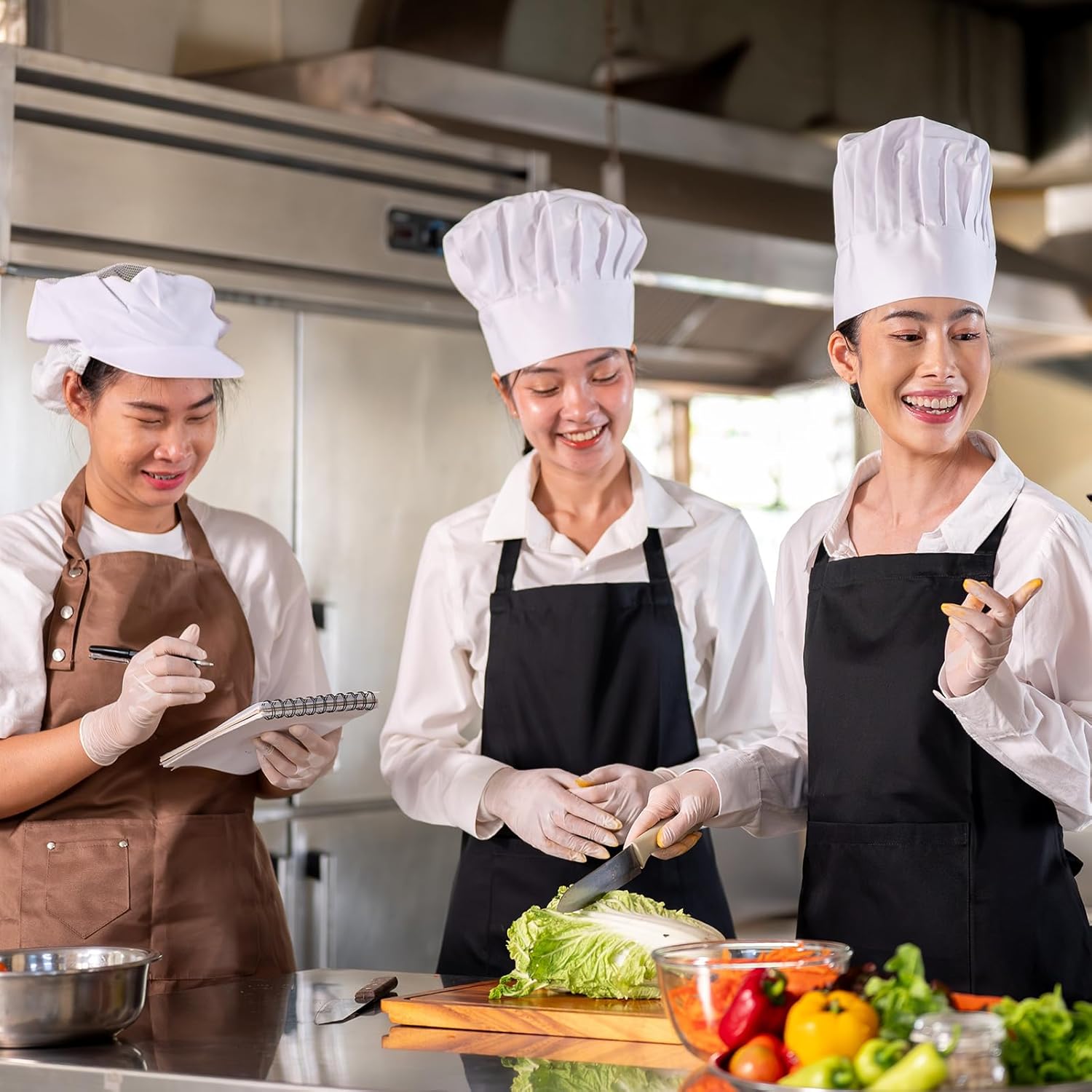 Chef Hat, Adjustable Elastic Band Cotton Baker Hat for Women and Men, Full Cloth Baker Hat Food Service Hair Nets โ image 6