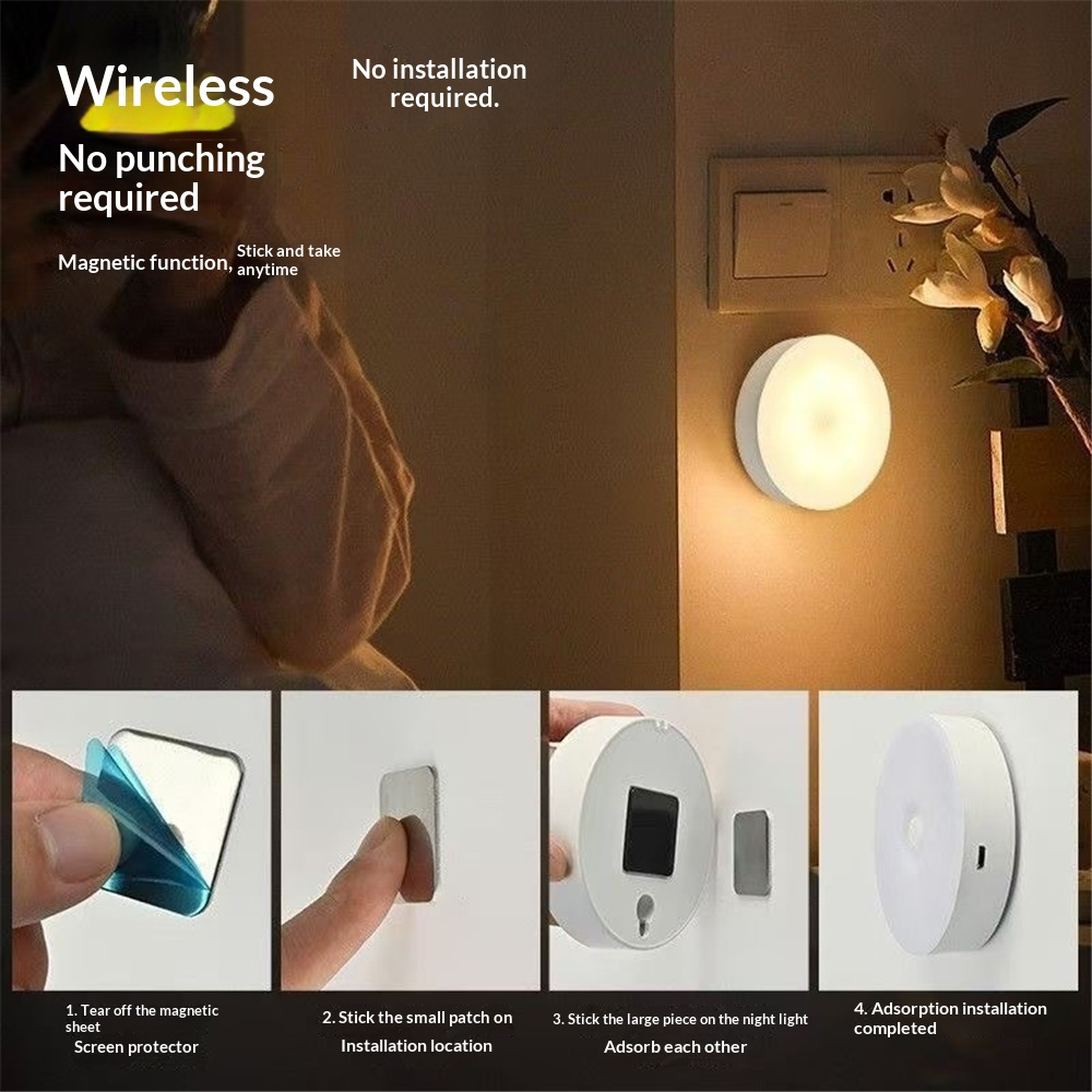 Motion Sensor Light Indoor, LED Night Light Closet Lights, Under Cabinet Battery Powered Ceiling Lights, AA Battery Operated Stick on Wireless Puck Lights for — image 3
