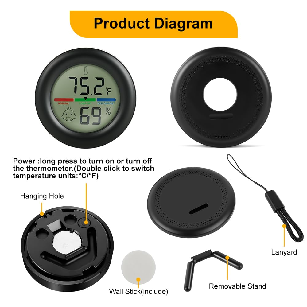 Digital Hygrometer Indoor Thermometer Humidity Meter Room Temperature Hydrometer Monitor Gauge for 3D Printer, Home, Office, Greenhouse, Incubators โ image 2