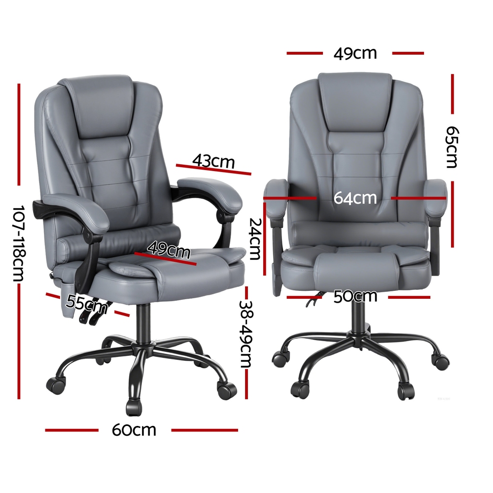 Artiss Executive Office Chair 4-Point Massage Adjustable Ergonomic Recline PU — image 2