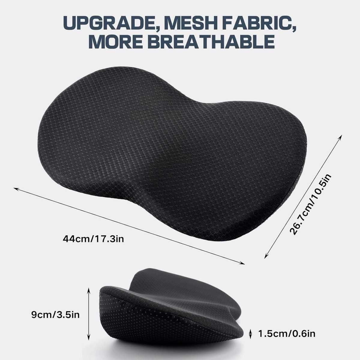 Car Seat Cushion, Memory Foam Wedge Cushion, Lower Back Support Booster Pad for Driver Seat, Office Chair and Travel, 44X23.5X9.5CM, Black โ image 2