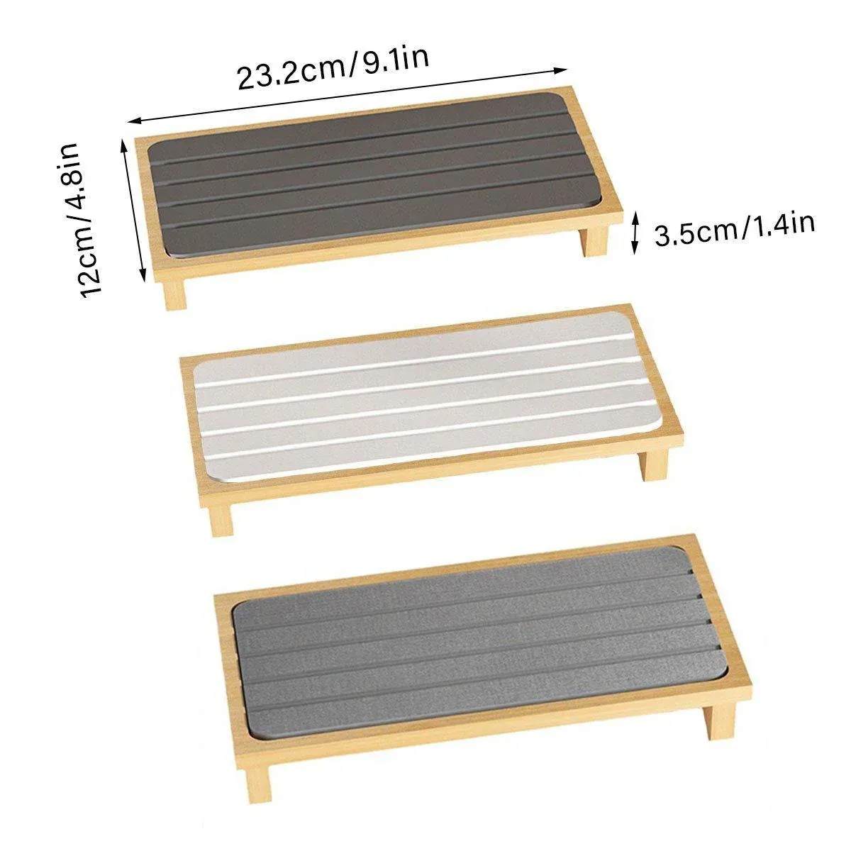 Countertop Absorbent Drainage Mat Sink Splash Pad Bathroom Tray Water Catcher - Dark Grey — image 4