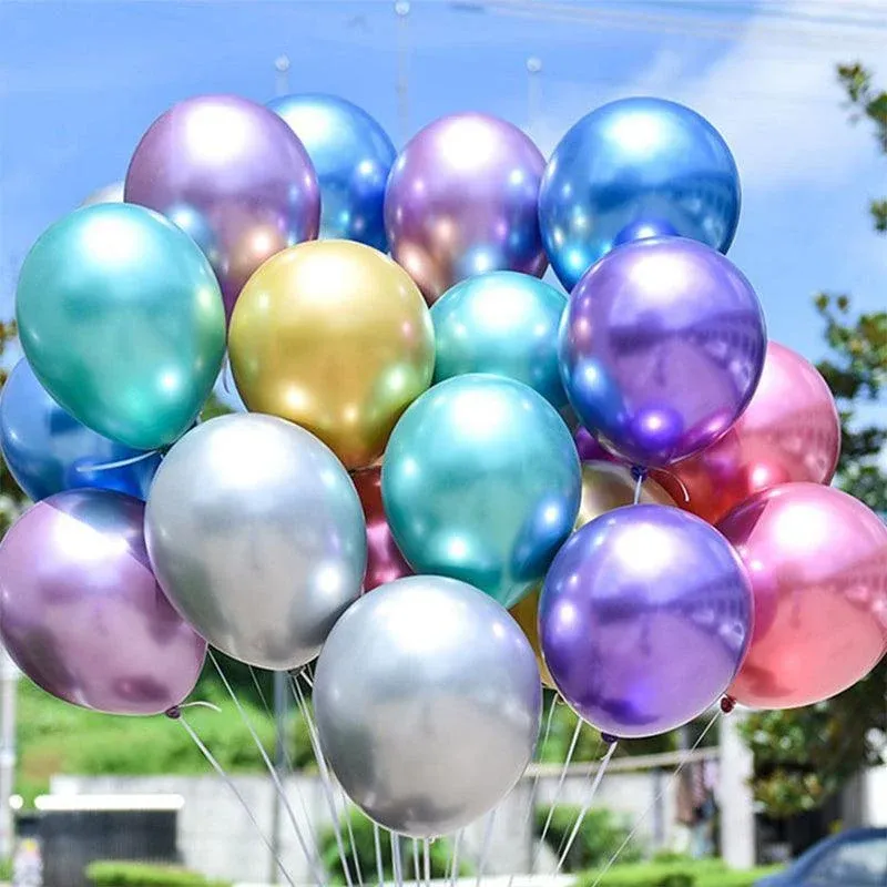 10pcs 25cm Chrome Metallic Balloons for Party Decoration Helium Thick Latex - Mix — image 4