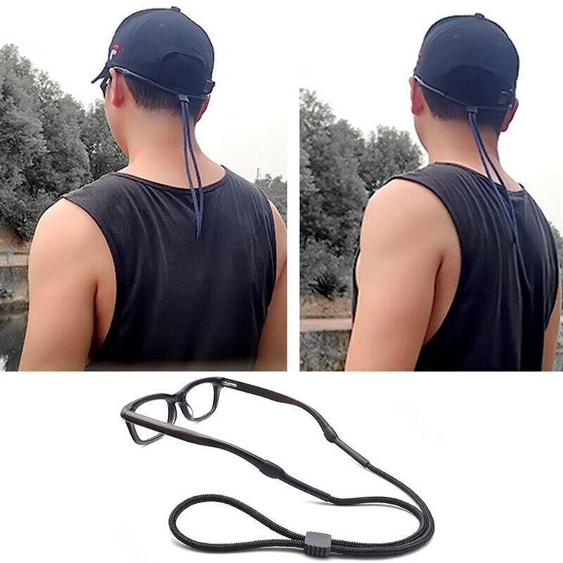 Glasses Lanyard Sports Comfortable Nylon Adjustable Spectacles Neck Strap Cord - Black — image 4