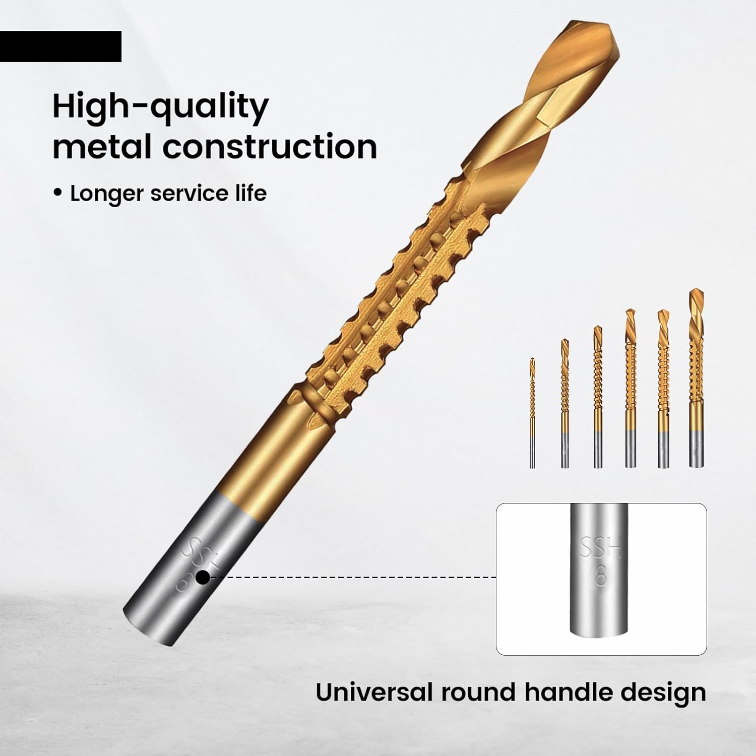6 Pack Titanium Drill Bit Set, 3-8mm Serrated Side Cutting Drill Bit, Titanium Serrated Cutting Bits, Woodworking Tools, Hole Holesaw Tool for Plastic Metal โ image 5