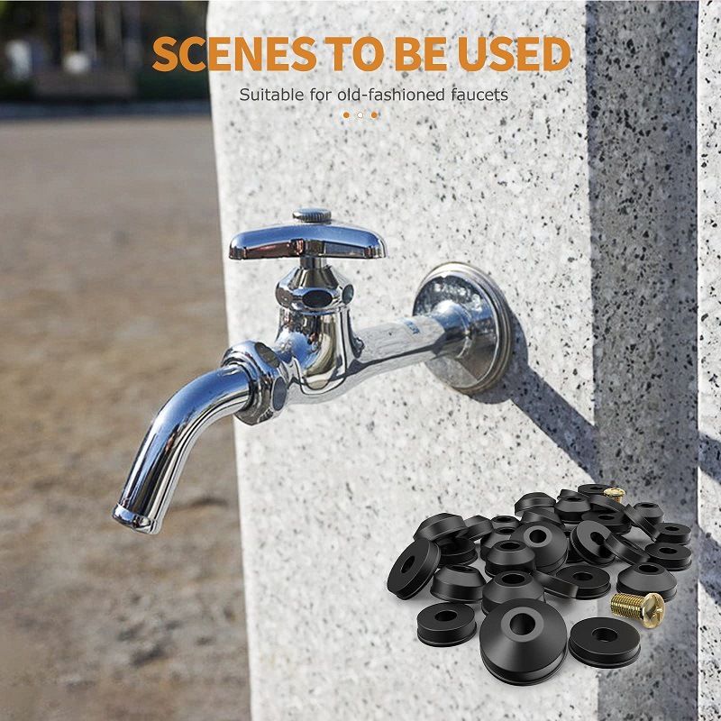 Faucet Washers, 58-Pack Flat and Beveled Rubber Faucet Washers and Brass Screws Assortment Replacement Kit โ image 4