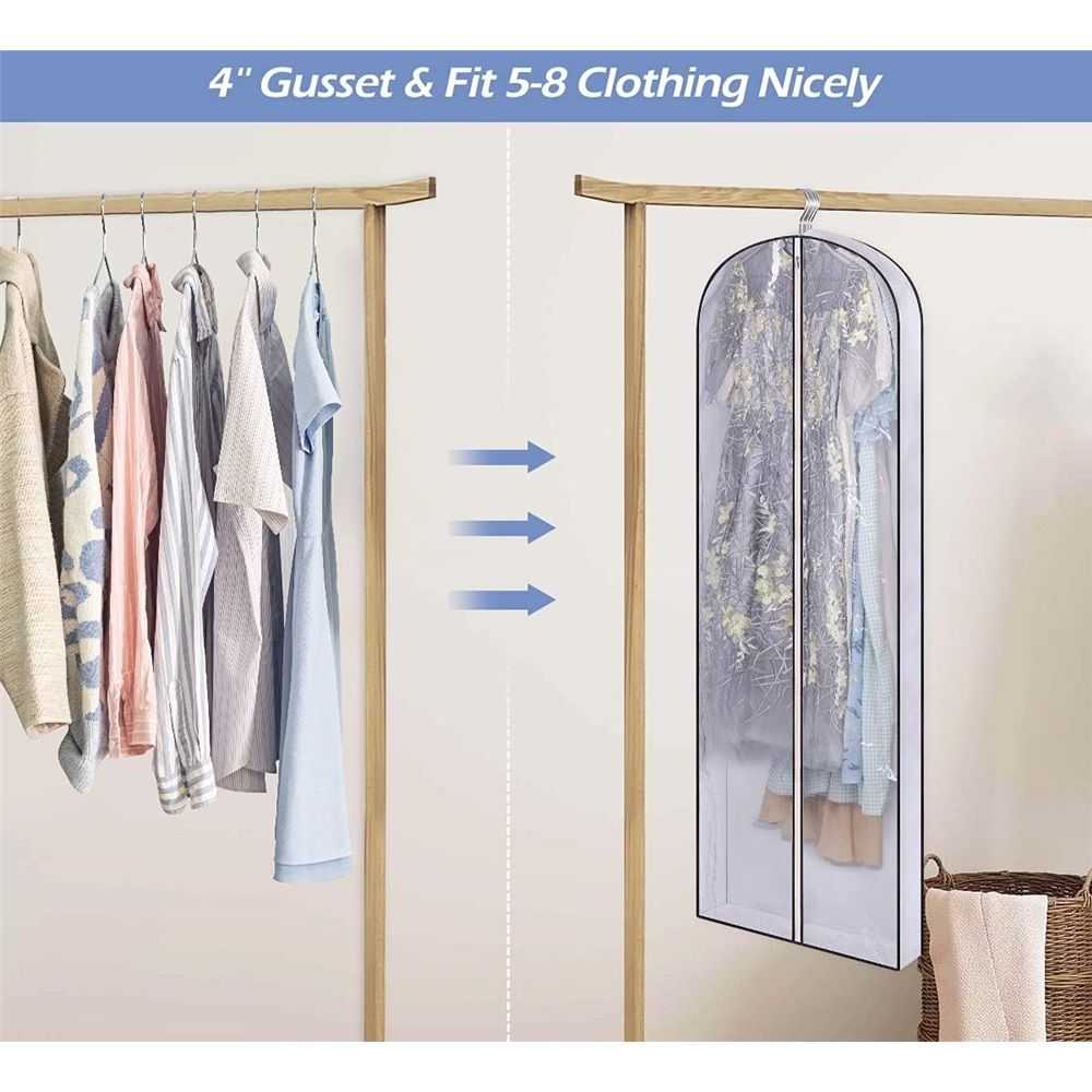Breathable Fur Coat Storage Bags Dress Bags for Gowns Long Dust Covers for Hanging Clothes with Gussted Wrinkle Free for Leather Jacket Fur Coat Puffy Dress — image 4