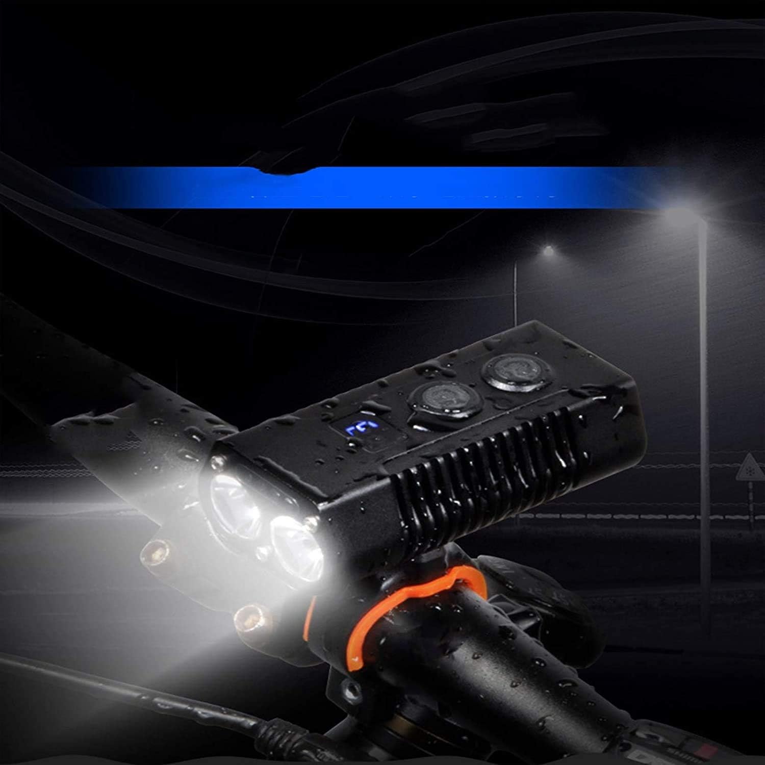 Bicycle lamp - High lumen bicycle headlamp, 2 LEDs - Super bright headlamp - 7 modes for all bicycles, mountain bikes, racing bikes - Rechargeable via USB โ image 5