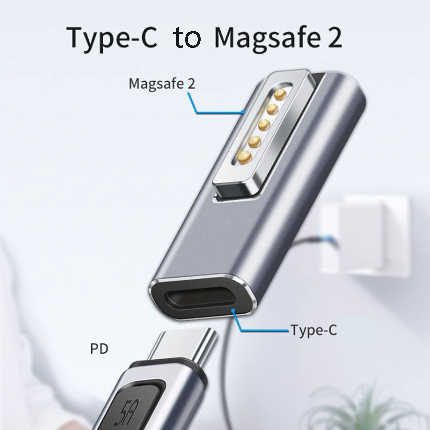 for Notebook Type-C Female to Magnetic Male Laptop Adapter with Indicator PD Trick Adapter for Magsafe2 โ image 5