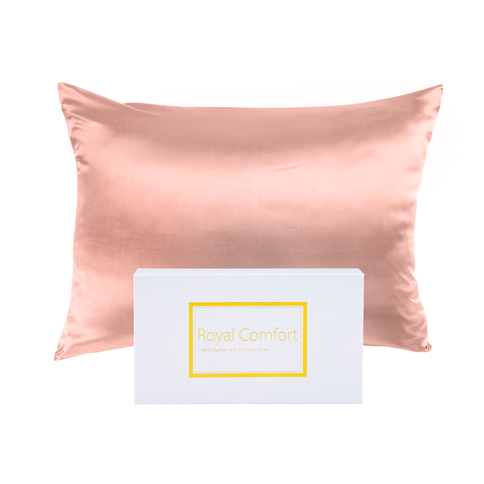 Royal Comfort Mulberry Soft Silk Hypoallergenic Pillowcase Twin Pack 51 × 76cm - Blush