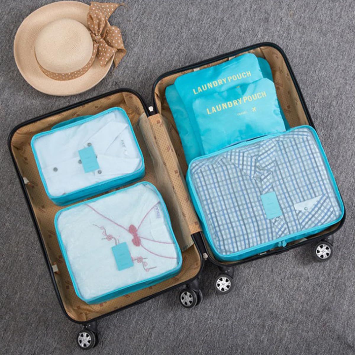 6 PCS Packing Cubes Multi-functional Clothing Sorting Packages Travel Carry On Luggage Organizers Storage Bags Travel — image 5