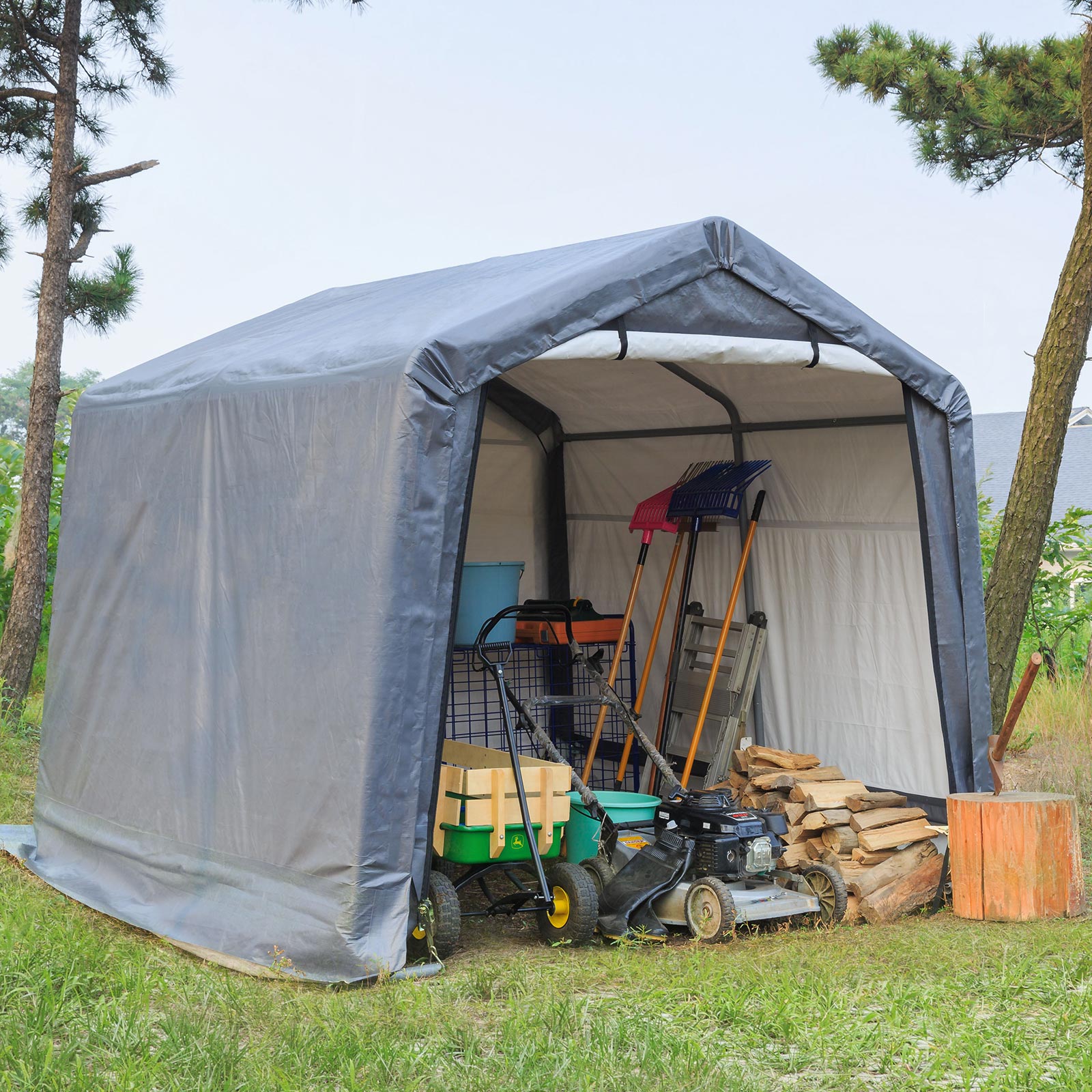 Samland Portable Storage Garage Shelter Size 8x8FT โ image 2