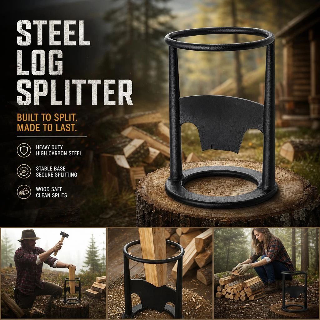 Camping Log Splitter Five-Star Base 19cm, Stable Anti-Slip Household Firewood Tool — image 3