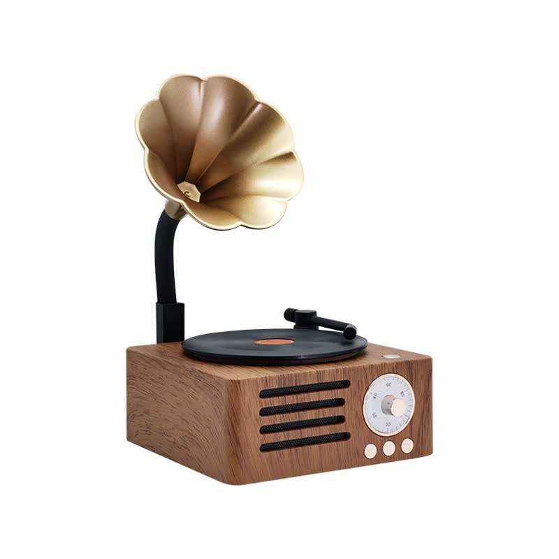 Vintage Gramophone Bluetooth Speaker - Retro Wireless Music Player with Classic Design — image 2