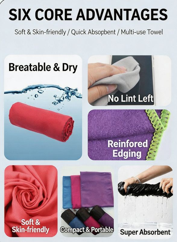 UltraAbsorbent Ultra‑Absorbent Quick Dry Microfiber Beach Towel, 140*70CM, Double‑Sided Velvet Lightweight Portable Swimming Sports Towel for Beach — image 2
