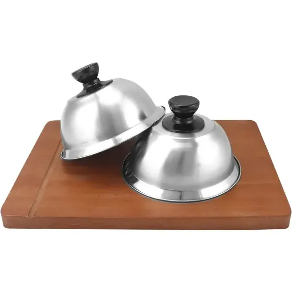 3 Pack Stainless Steel Burger Melting Domes, Heat Retaining Grill Covers for Hamburgers, Sandwiches and Outdoor BBQ, 16 × 10 cm — image 3
