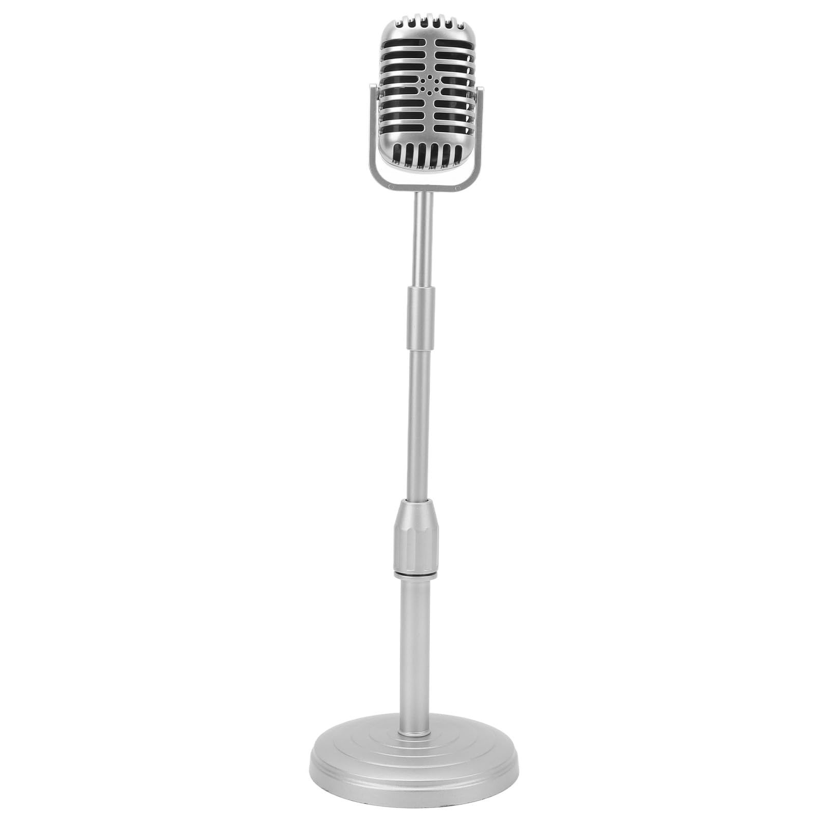 Retro desktop microphone prop model with adjustable stand, classic retro style microphone prop decoration — image 5