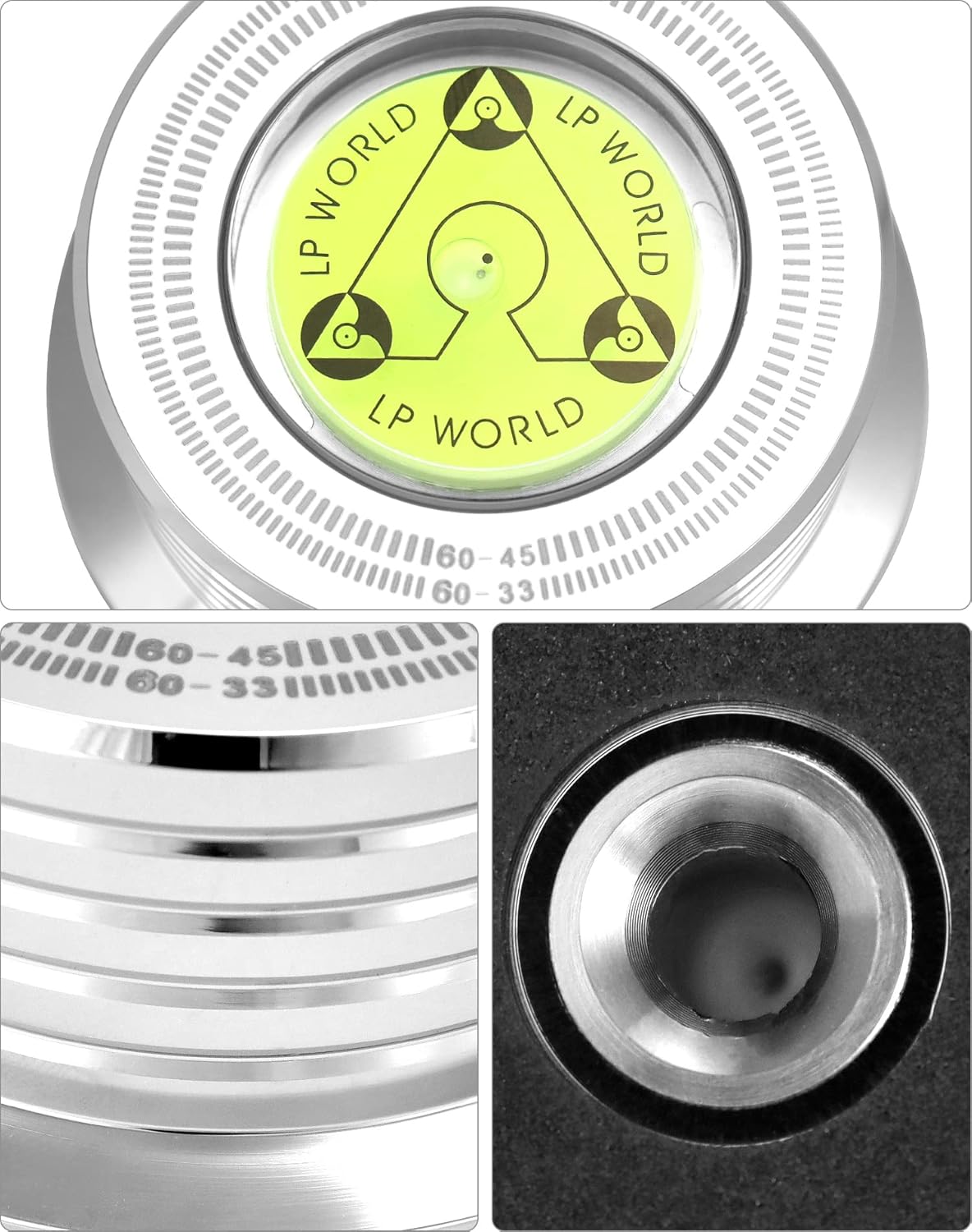 Record Weight Phono Disc Stabilizer, 60HZ Record Weight Stabilizer, with Bubble Leveling (60Hz, Silver) — image 5