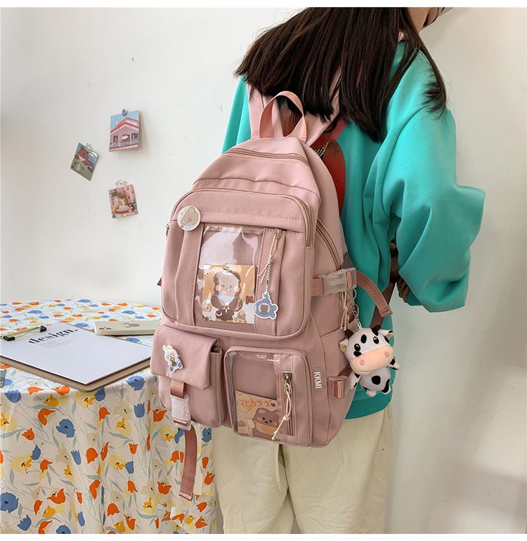 Girls Cute Fashion Travel Backpacks Bookbag School College Students Backpack Durable Backpack Cool-Pink — image 4