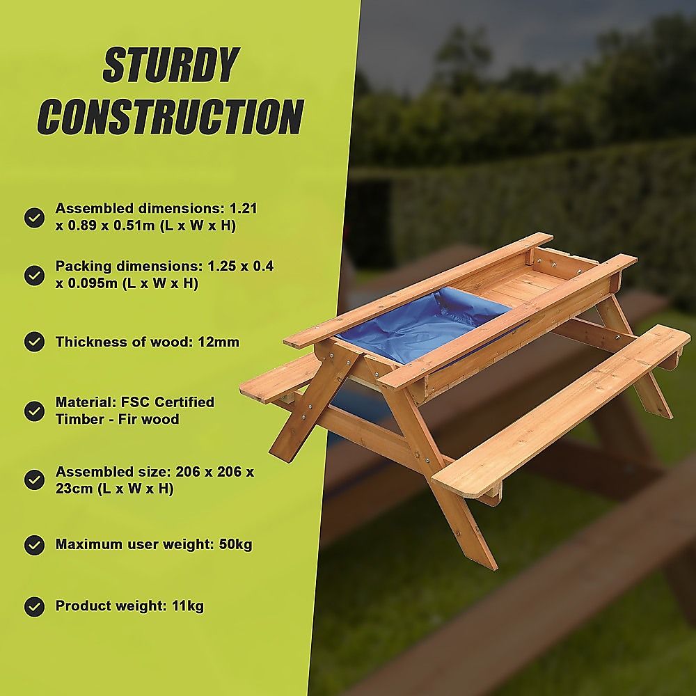 Sand & Water Wooden Picnic Table โ image 5