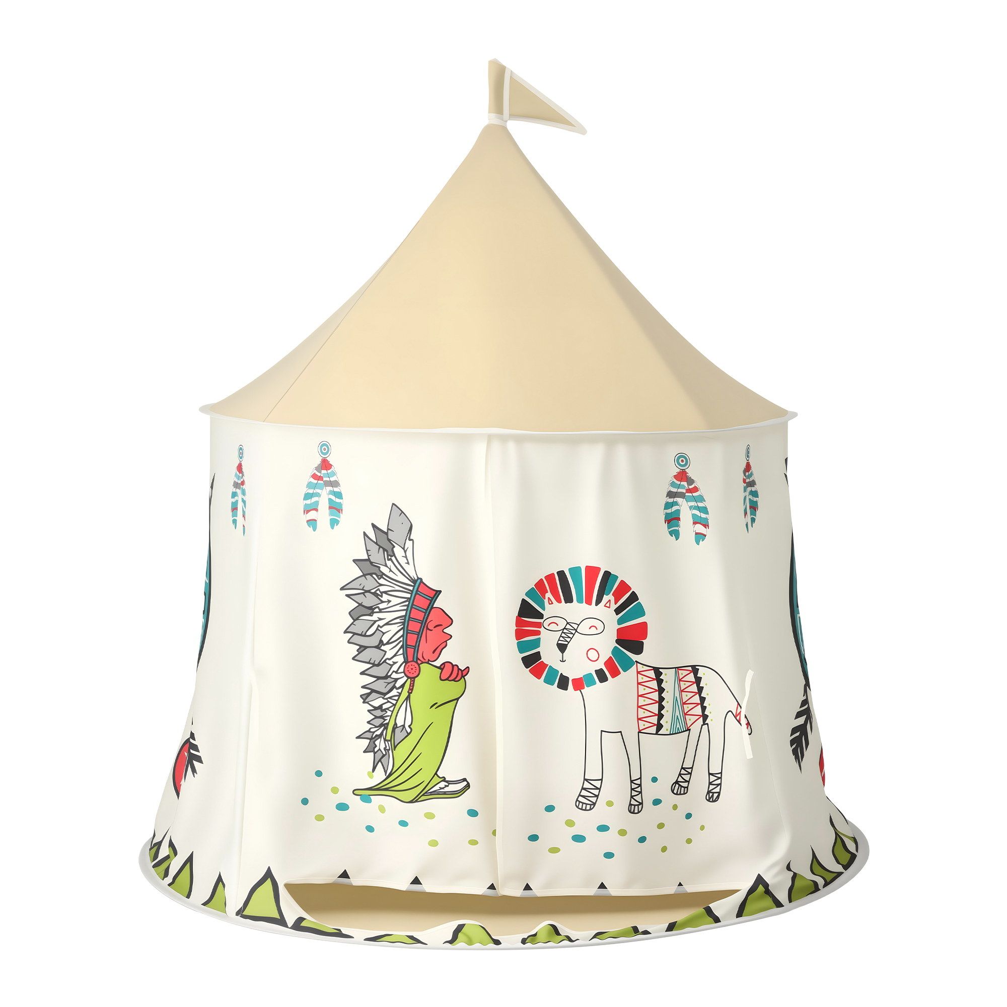 Keezi Kids Play Tent Playhouse Castle with Window Flag Carry Bag 115cmx115cm — image 3