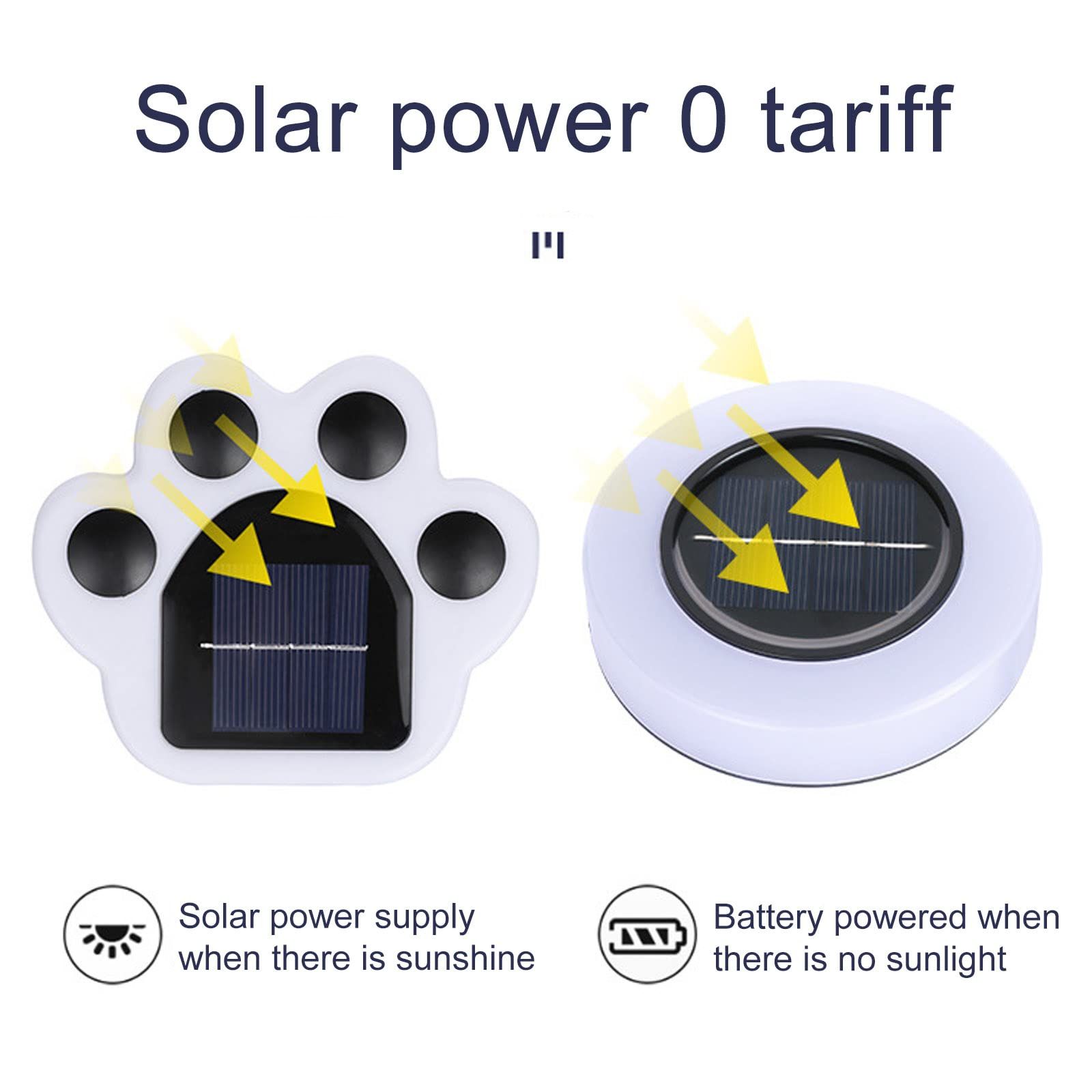 4pcs Solar powered paw print outdoor light, solar powered staircase landscape lighting, plastic solar powered floor light — image 5