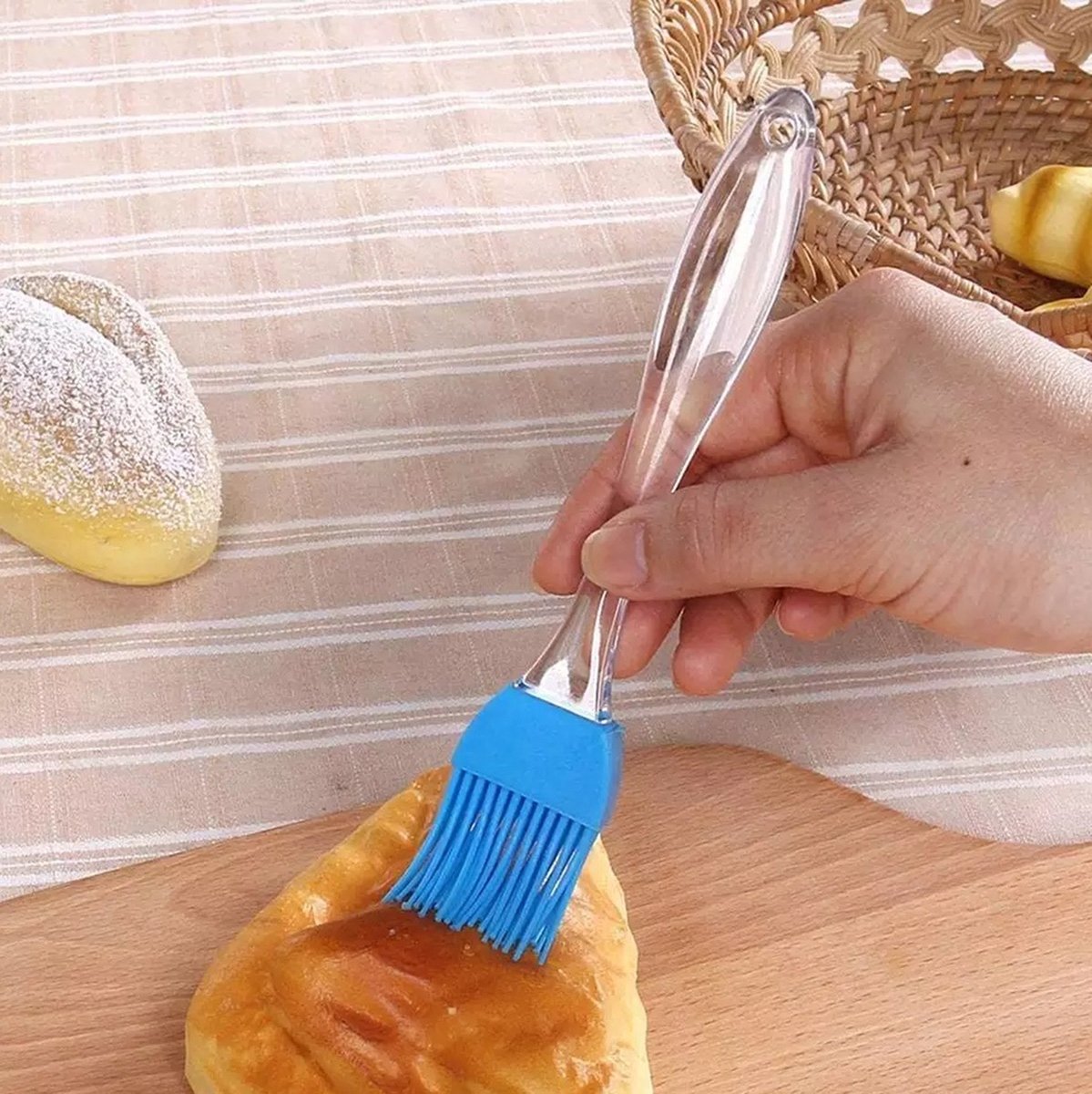 Silicone Pastry Brush | Garnishing Brush | Grilling Brush | Cooking Brush | Food Brush | Kitchen Brush | Detachable Top | Blue — image 4