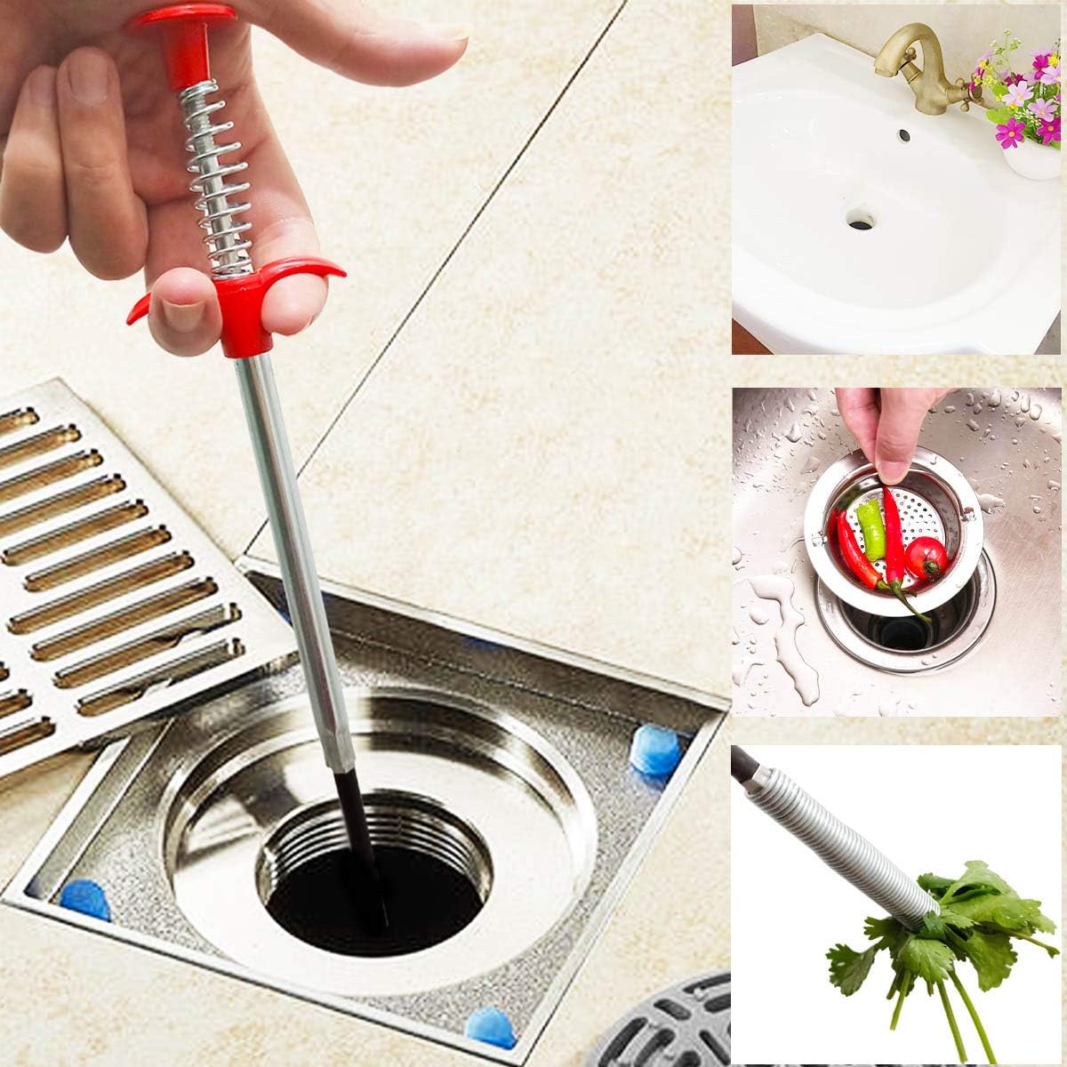 Plumbing Grabber Sink Grabber Flexible Claw Pickup Tool for Litter Pick, Drains, Home Sink, Toilet & Clean Dryer Vents (24inch) — image 4