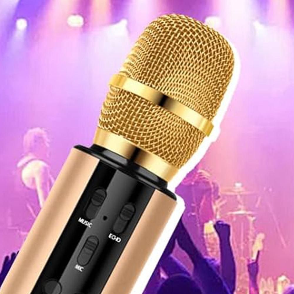 Multifunctional Wireless Bluetooth Karaoke Microphone Gold — image 4