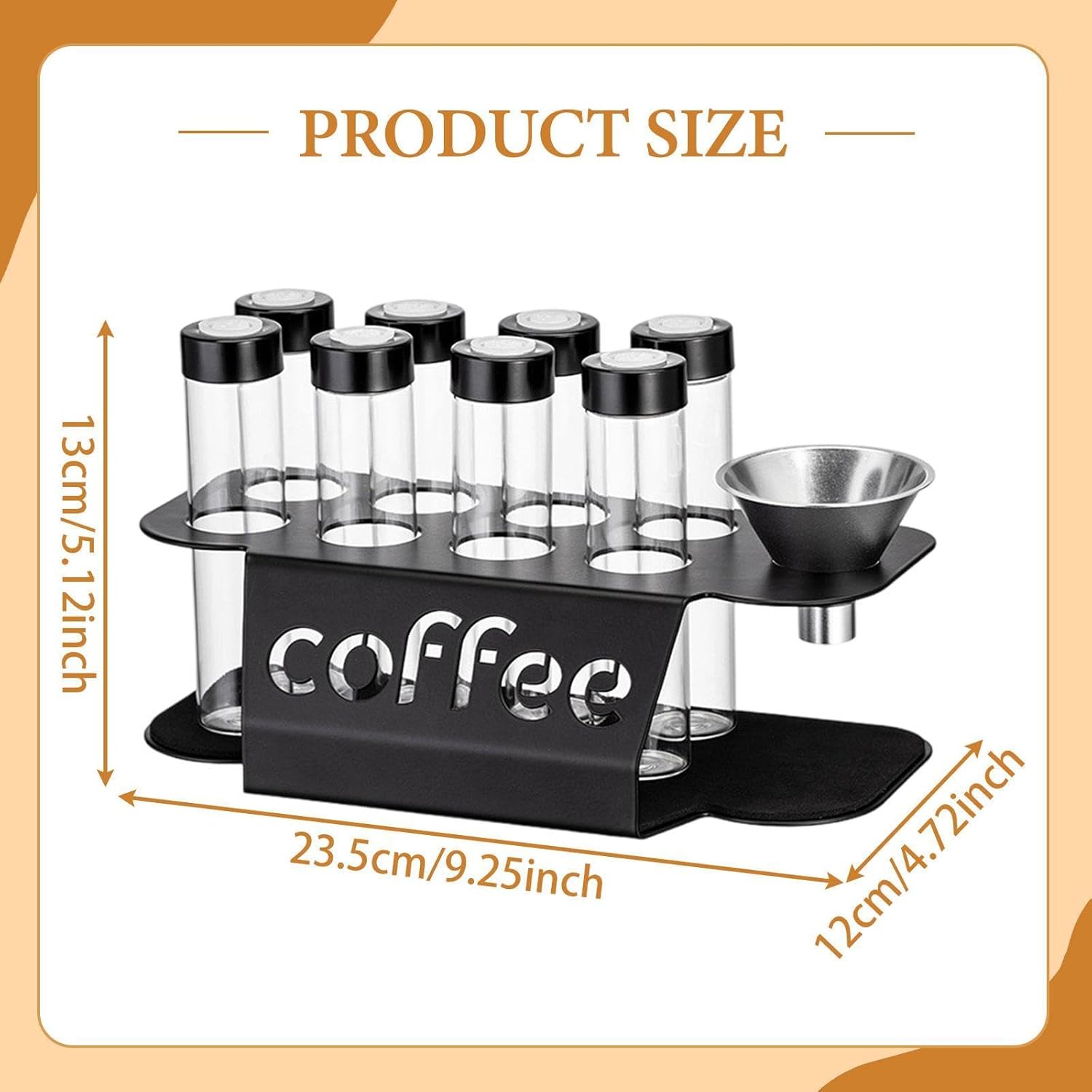 Coffee Bean Storage Containers - 8-pack Glass Jars for Storing Coffee Beans - Transparent Storage Containers, Reagent Racks, One-Way Valve - Portable Storage â image 4