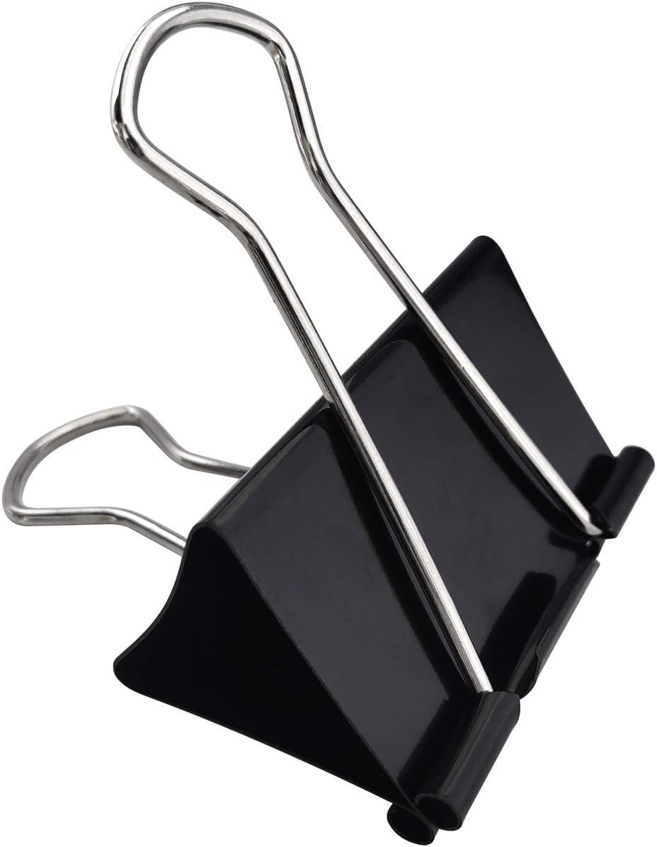 Extra Large Binder Clips 2.4-Inch (12 Pack), Big Paper Clamps for Office Supplies, Black
