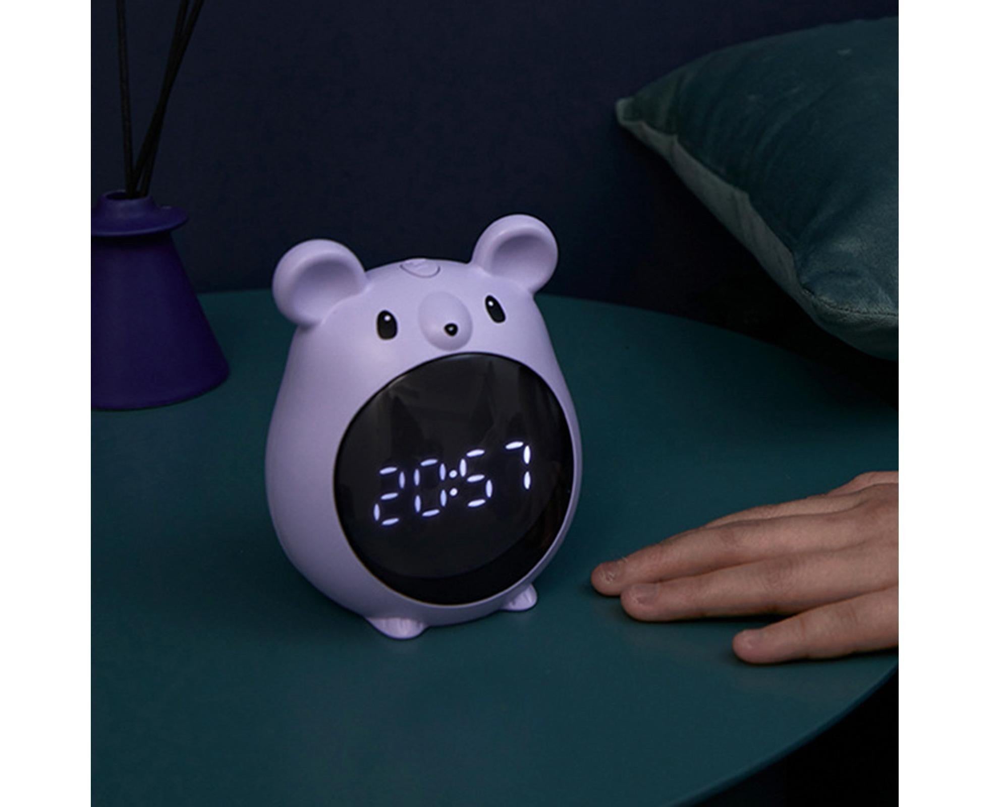 Alarm Clock Cartoon Large Screen Mouse Shape Rechargeable Time for Home - Blue โ image 4