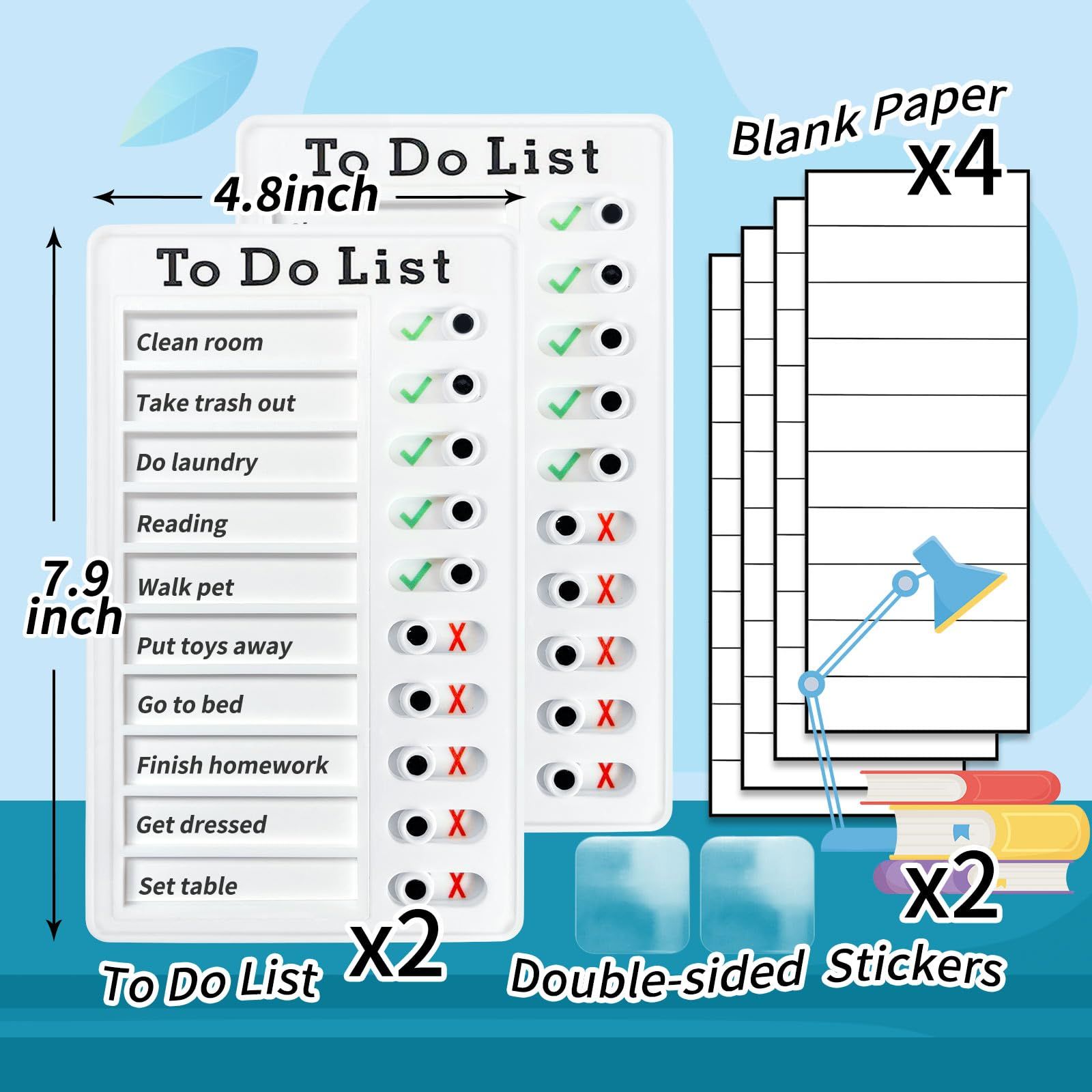 2 Pieces Chore Chart for Adults to do List My Chores Checklist Task Board Sliding Routine Chart for Kids Rv Reminder โ image 3