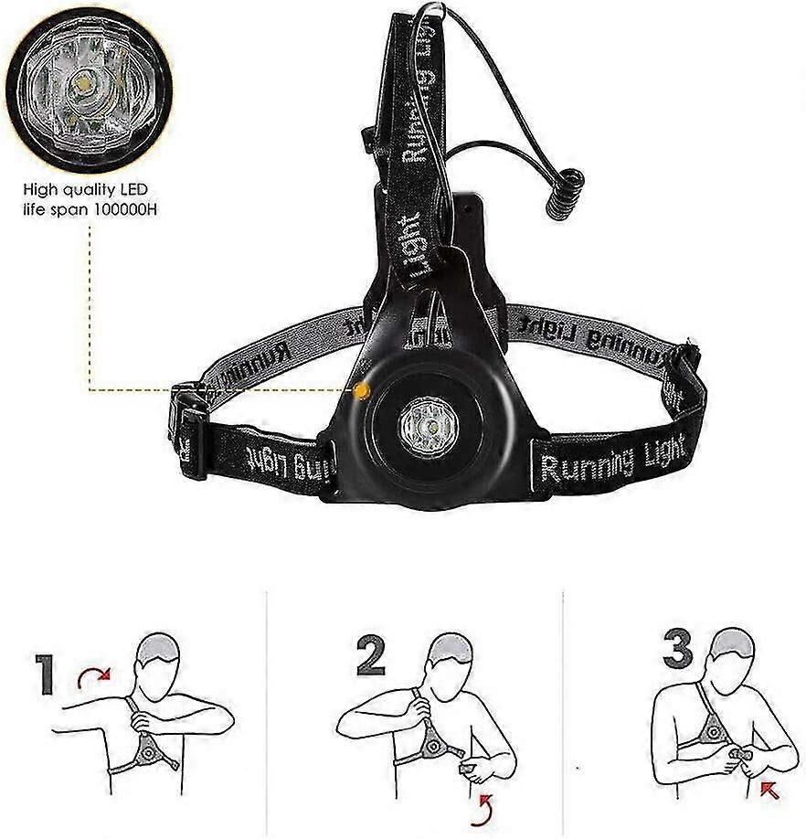 Running Lights Chest Lights For Rnners 3 Modes Body Torch Usb Rechargeable Body Lamp Wearable Night Running Accessories Reflective Running Gear โ image 3