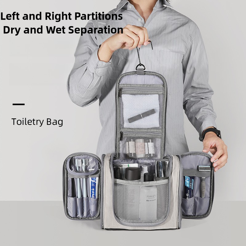 Pink Large Capacity Travel Toiletry Bag with Dry-Wet Separation - Hanging Organizer for Cosmetics and Personal Care โ image 2