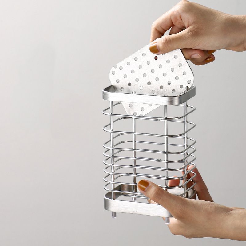 Utensil Holder Drying Rack Stainless Steel Draining Basket Wall Mount No Drilling for Kitchen Chopsticks Large Original Color โ image 3