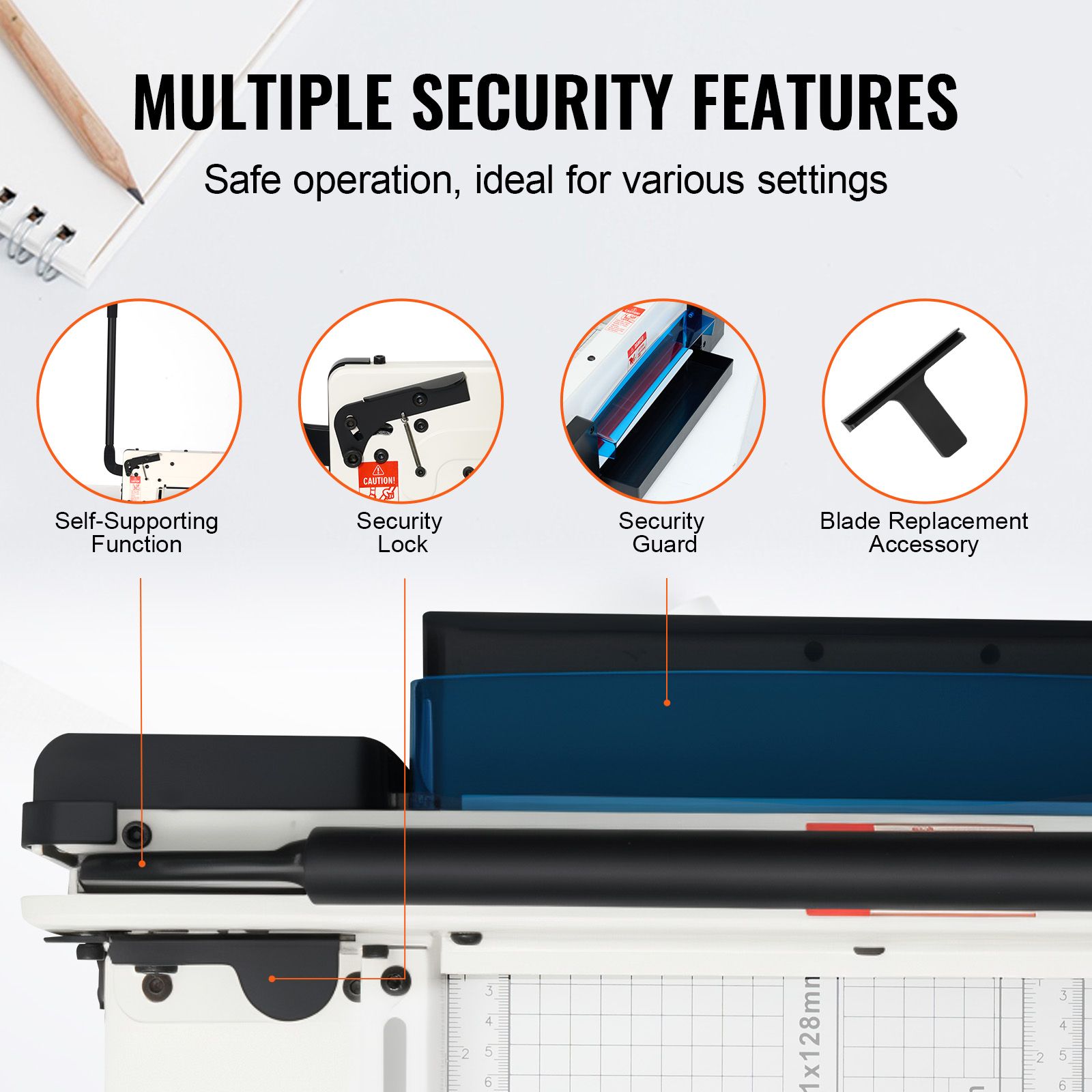 Heavy Duty Paper Cutter, 304.8 mm Industrial Commercial Guillotine Paper Cutter for A4 Paper, 400 Sheet Capacity, Solid Steel Construction, Stack Paper Trimmer — image 6